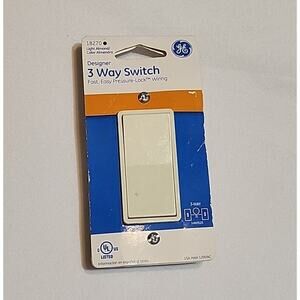 GE 3 Way Switch Light Almond 18270 Pressure Lock Wiring 15A Max 120VAC